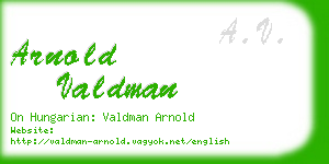 arnold valdman business card